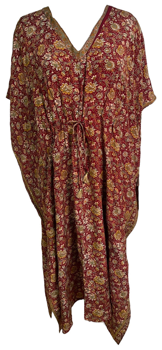 PRC6765 Avatar Pure Silk Maxi Kaftan - Velora Luxury Fashion