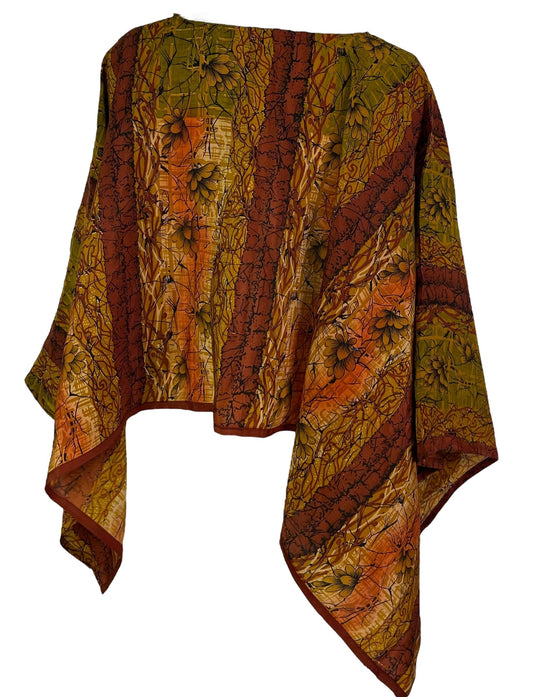 PRC6861 Avatar Pure Silk Capelet Poncho - Velora Luxury Fashion