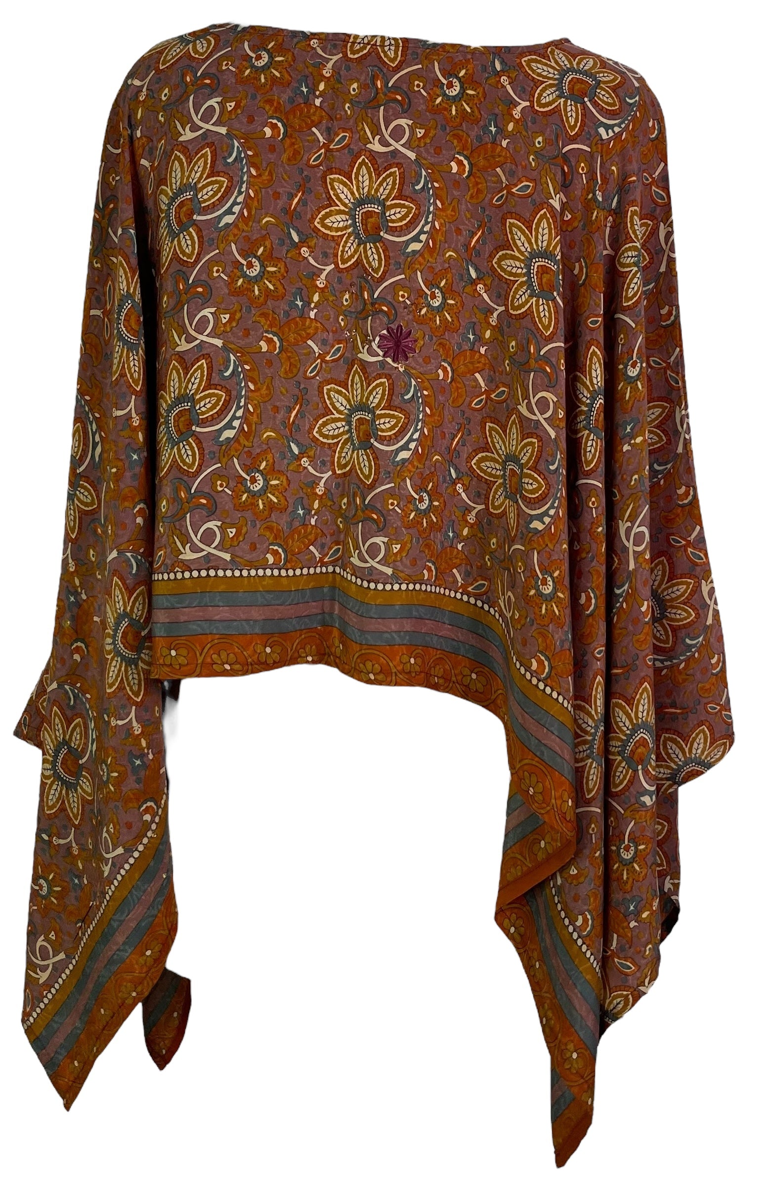 PRC6907 Avatar Pure Silk Capelet Poncho - Velora Luxury Fashion