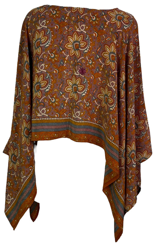 PRC6907 Avatar Pure Silk Capelet Poncho - Velora Luxury Fashion