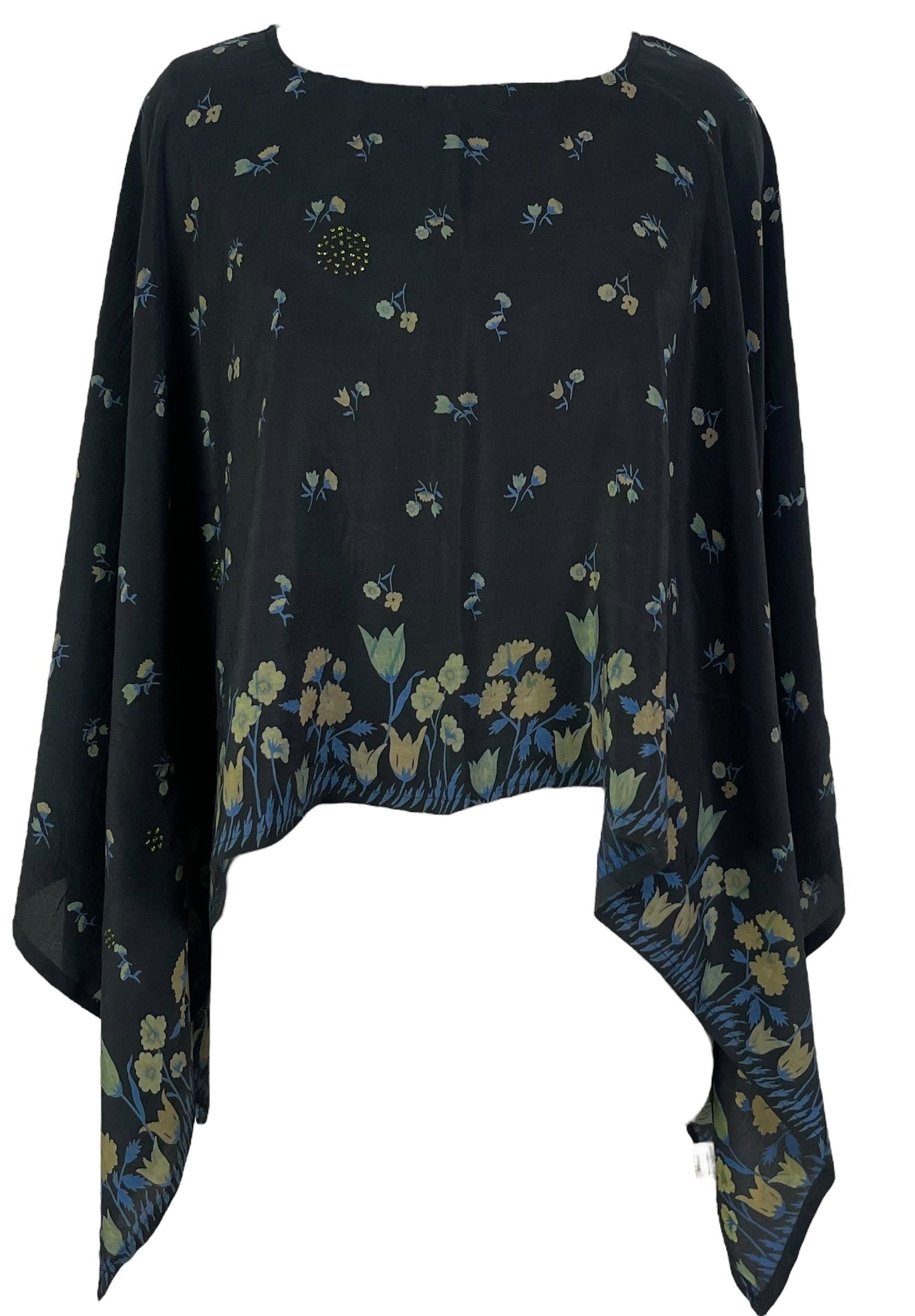 PRC6922 Avatar Pure Silk Capelet Poncho - Velora Luxury Fashion