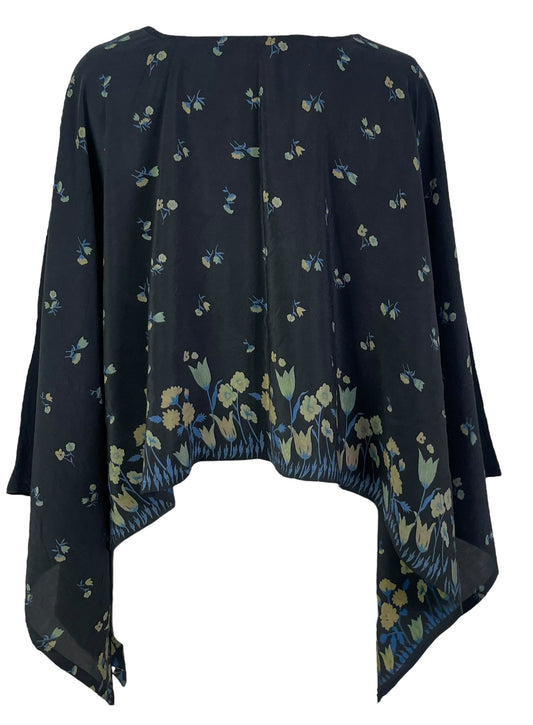 PRC6922 Avatar Pure Silk Capelet Poncho - Velora Luxury Fashion