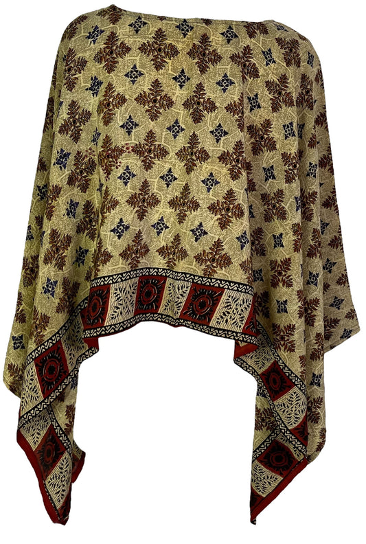 PRC7028 Avatar Pure Silk Capelet Poncho - Velora Luxury Fashion