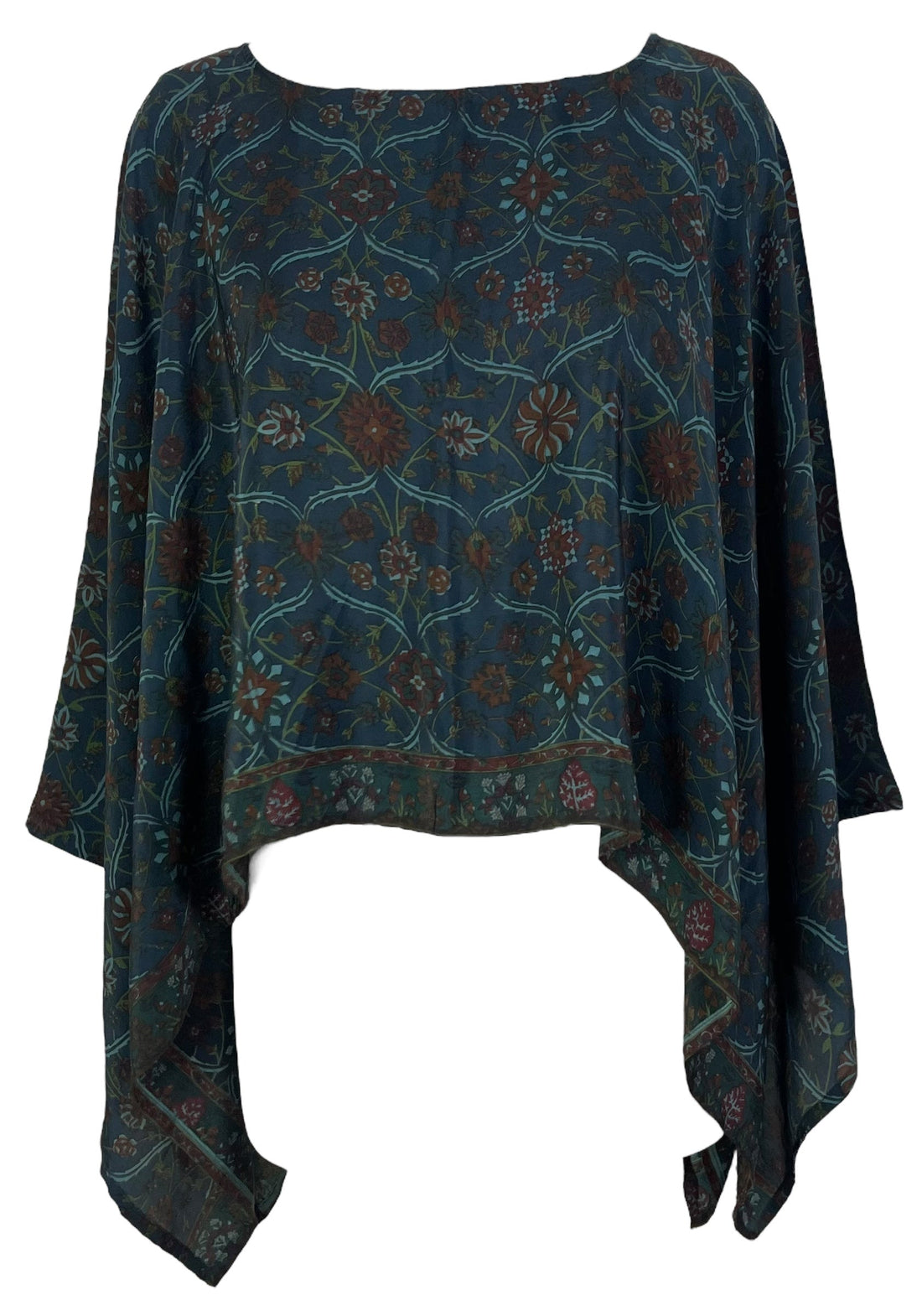 PRC7037 Avatar Pure Silk Capelet Poncho - Velora Luxury Fashion