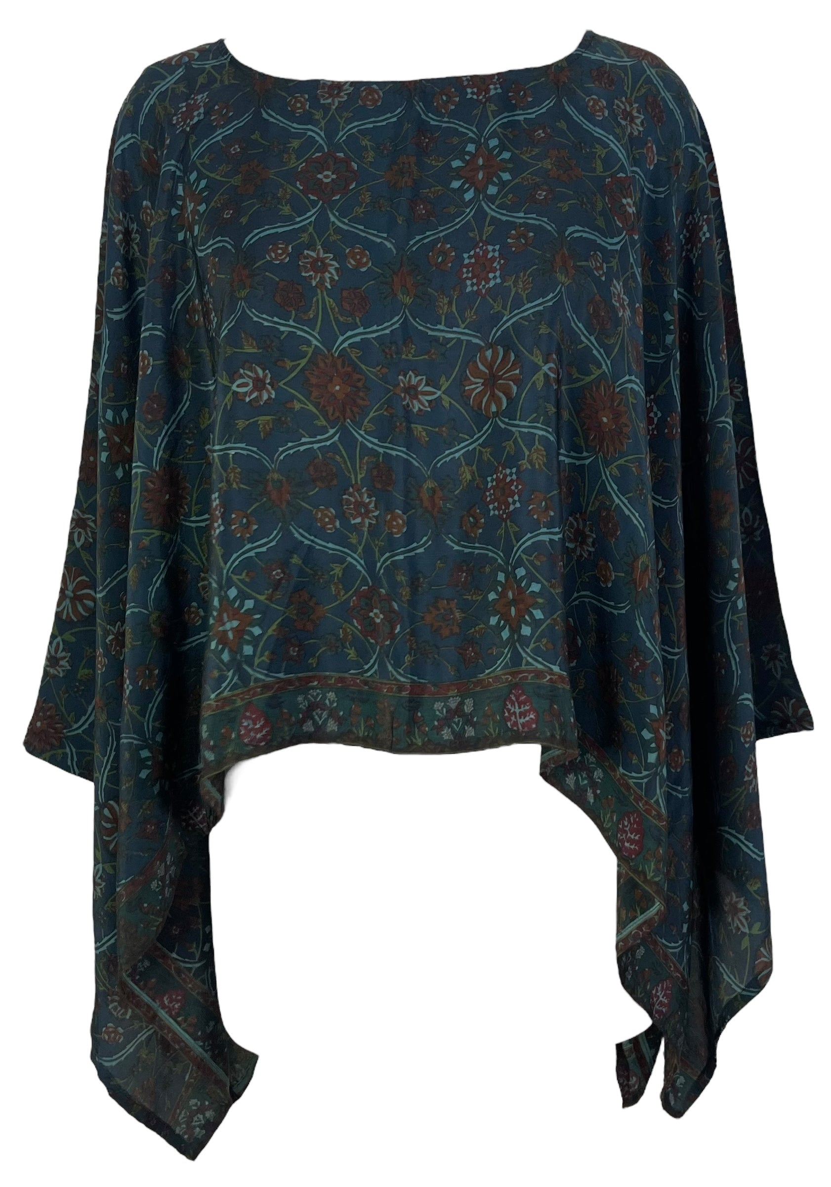 PRC7037 Avatar Pure Silk Capelet Poncho - Velora Luxury Fashion