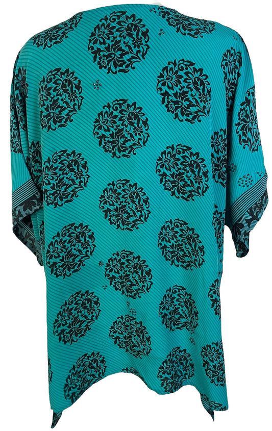 PRC7152 Avatar Pure Silk Long Tunic with Side Ties - Velora Luxury Fashion