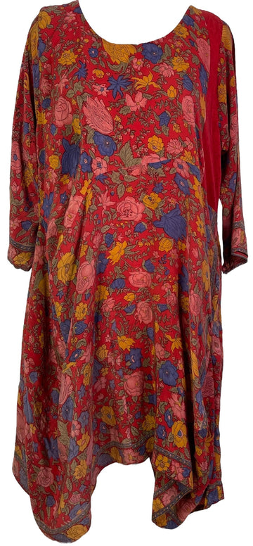 PRC7164 Avatar Pure Silk Sculptural Long Tunic Dress - Velora Luxury Fashion