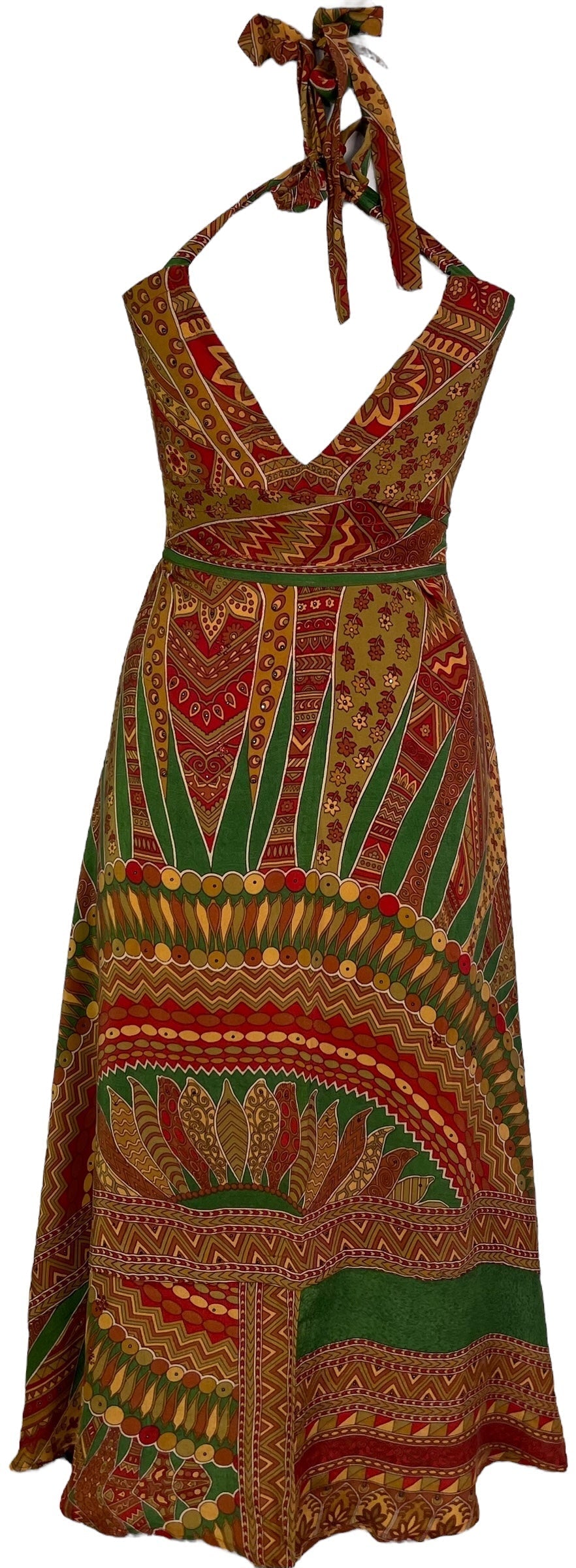 PRC7232 Avatar Pure Silk Maxi Dress with Belt - Velora Luxury Fashion