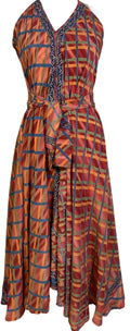 PRC7249 Avatar Pure Silk Maxi Dress with Belt - Velora Luxury Fashion