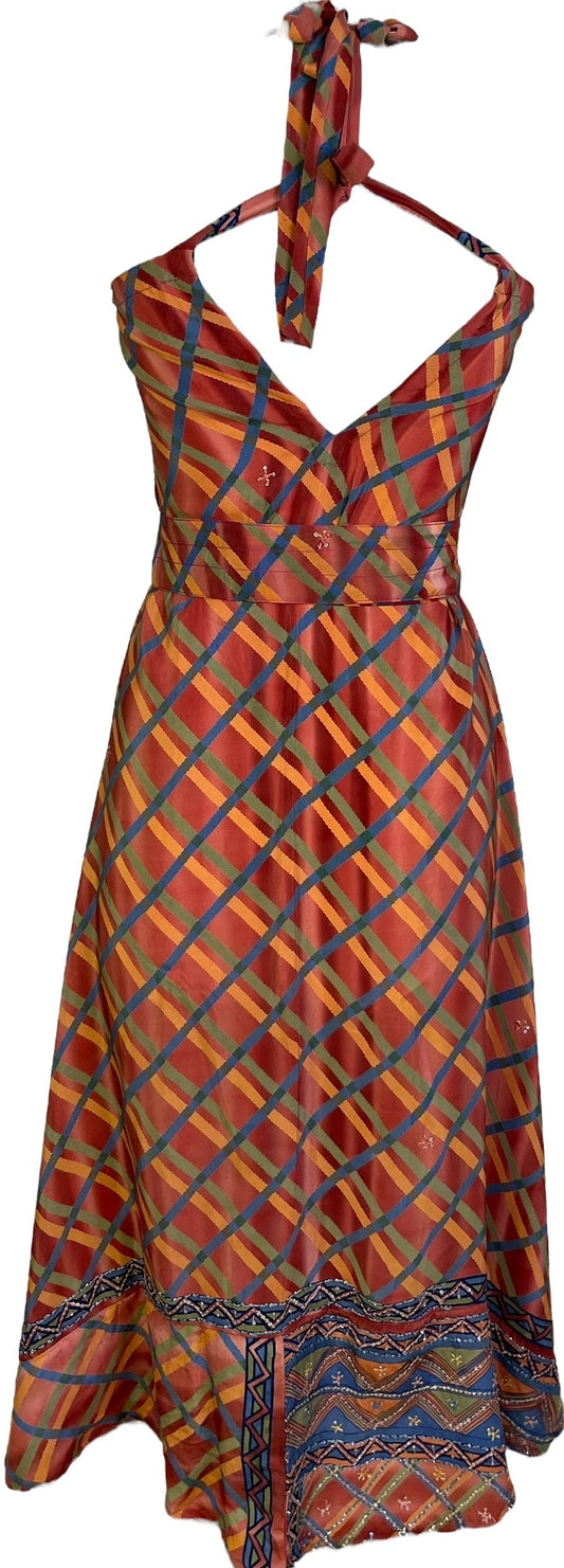 PRC7249 Avatar Pure Silk Maxi Dress with Belt - Velora Luxury Fashion