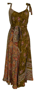 PRC7252 Avatar Pure Silk Maxi Dress with Belt - Velora Luxury Fashion