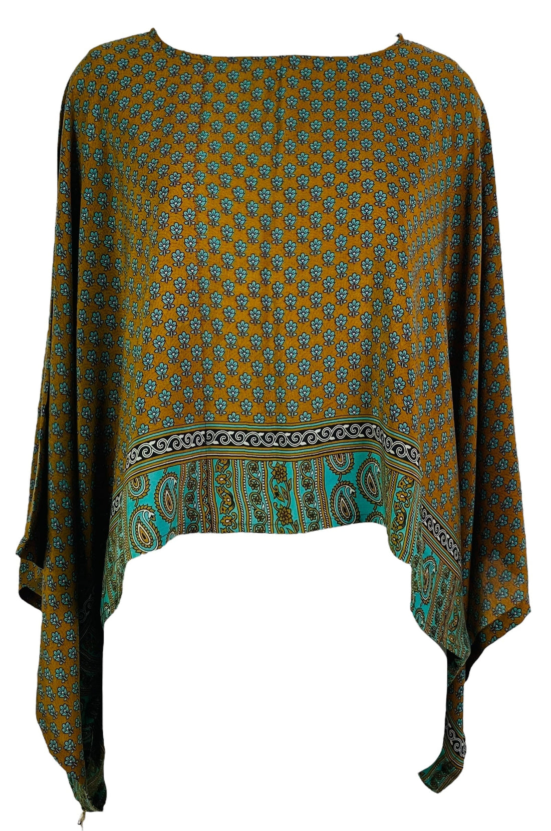 PRC7288 Avatar Pure Silk Kimono-Sleeved Top - Velora Luxury Fashion