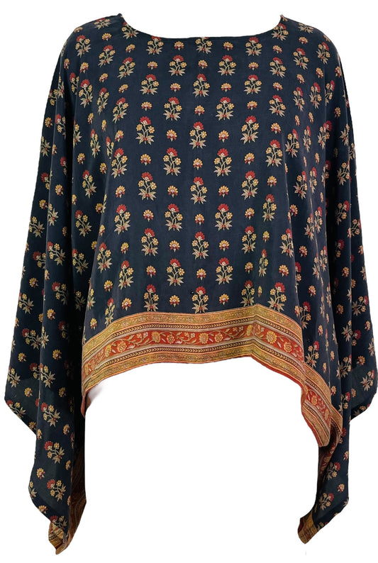 PRC7294 Avatar Pure Silk Kimono-Sleeved Top - Velora