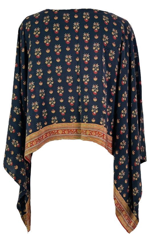 PRC7294 Avatar Pure Silk Kimono-Sleeved Top - Velora