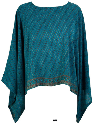 PRC7297 Avatar Pure Silk Kimono-Sleeved Top - Velora Luxury Fashion