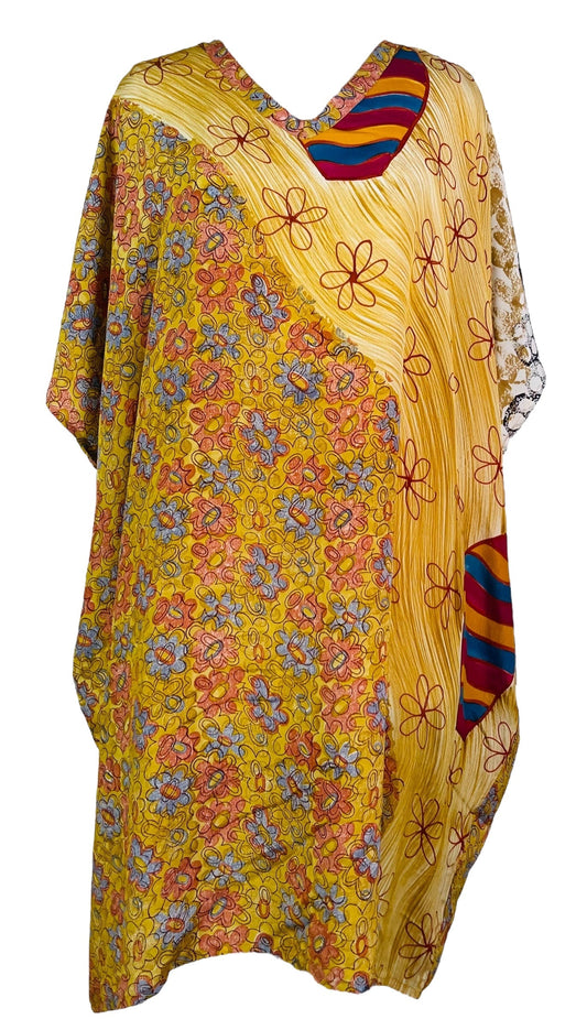 PRC7301 Avatar Pure Silk Midi Length Kaftan - Velora Luxury Fashion