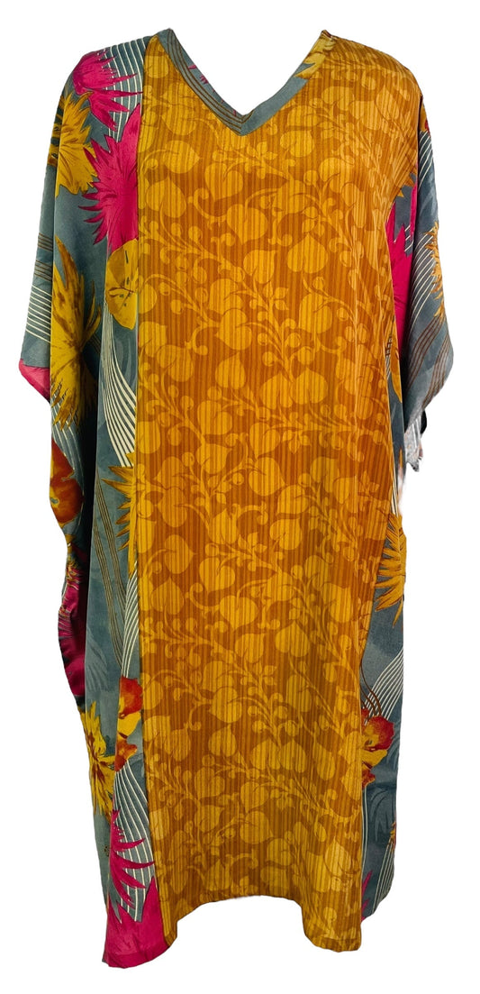 PRC7302 Avatar Pure Silk Midi Length Kaftan - Velora Luxury Fashion