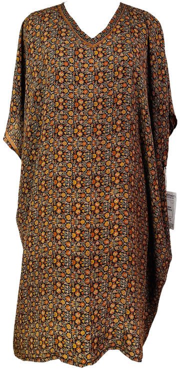 PRC7305 Nirvana Pure Silk Midi Length Kaftan - Velora Luxury Fashion