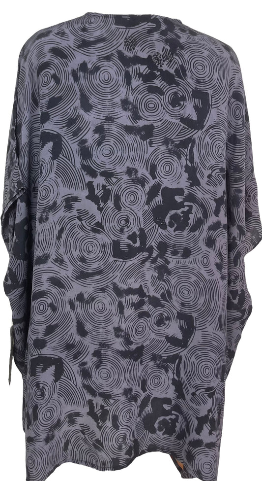 PRC7309 Avatar Pure Silk Short Kaftan Tunic with Slits - Velora Luxury Fashion