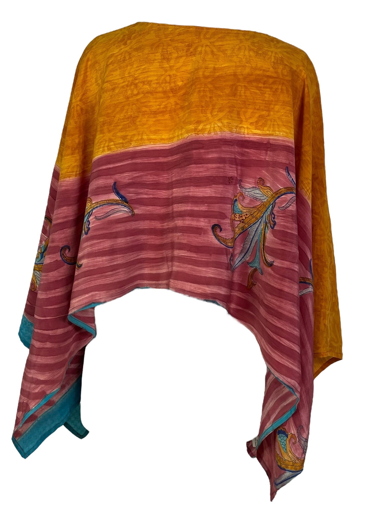 PRC7320 Avatar Pure Silk Capelet Poncho - Velora Luxury Fashion