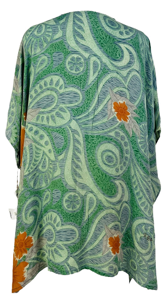 PRC7473 Avatar Pure Silk Short Kaftan Tunic with Slits - Velora Luxury Fashion