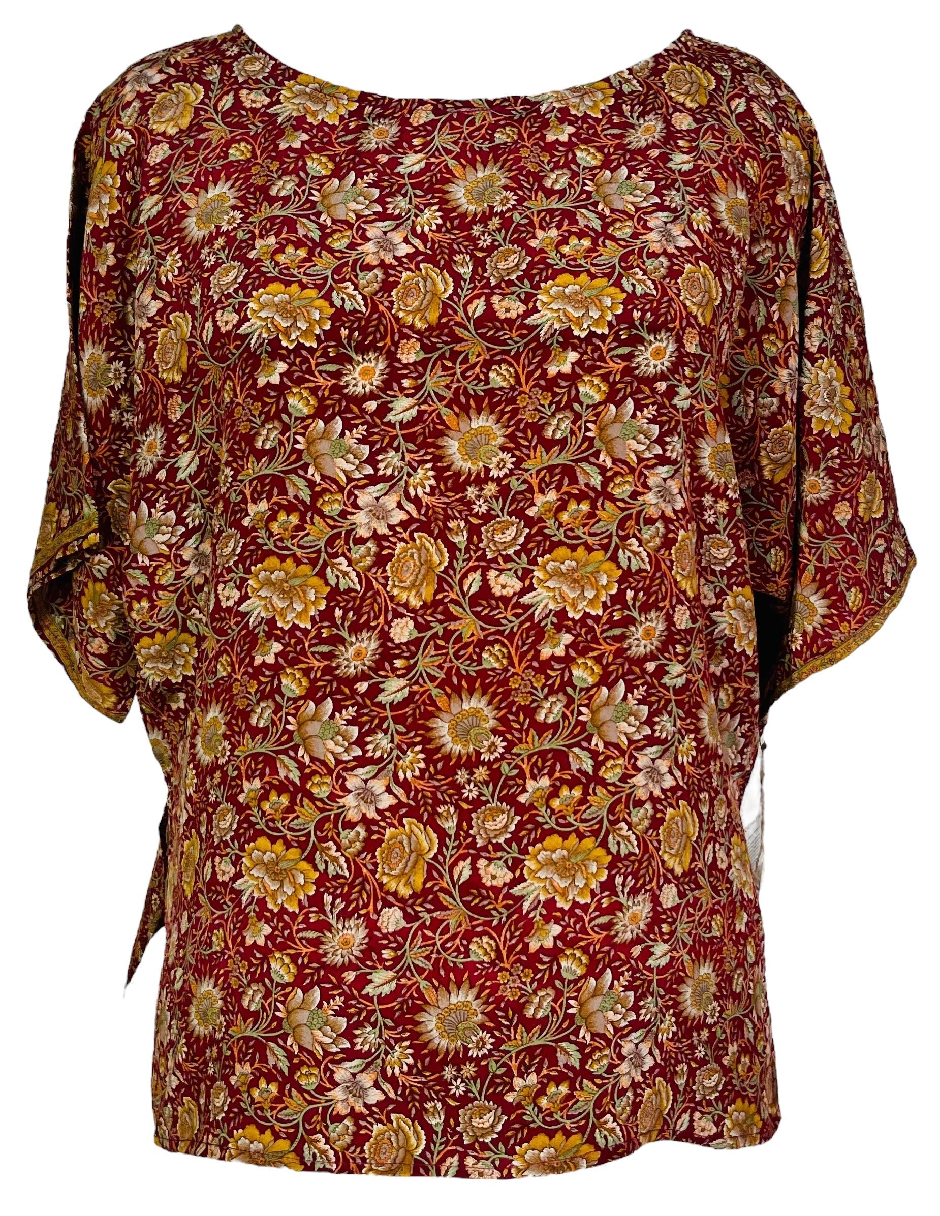 PRC7537 Avatar Pure Silk Side Slit Top - Velora