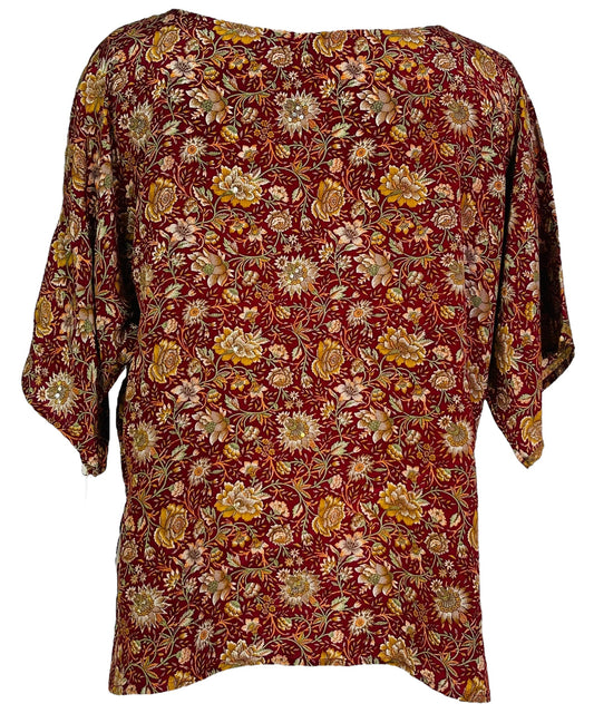 PRC7537 Avatar Pure Silk Side Slit Top - Velora