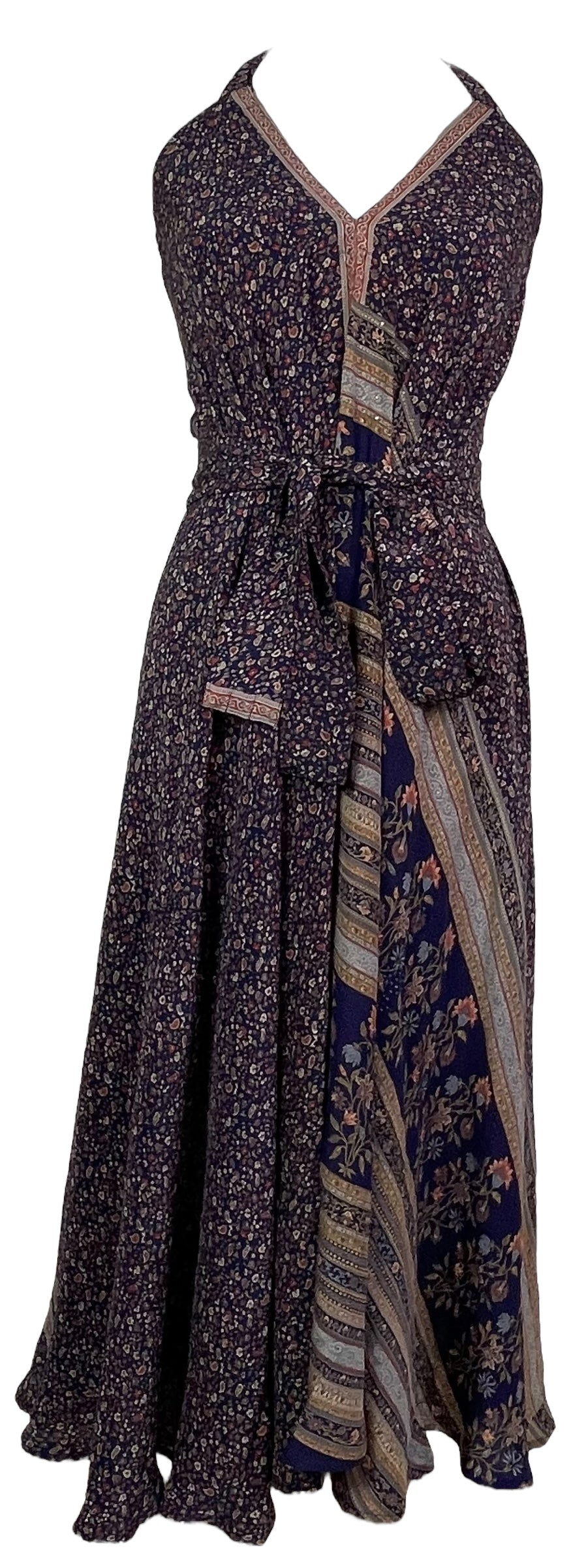 PRC7665 Avatar Pure Silk Maxi Dress with Belt - Velora Luxury Fashion