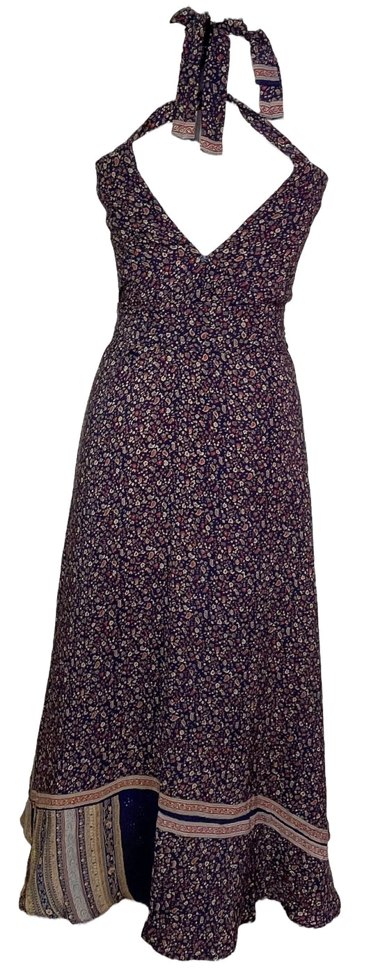 PRC7665 Avatar Pure Silk Maxi Dress with Belt - Velora Luxury Fashion