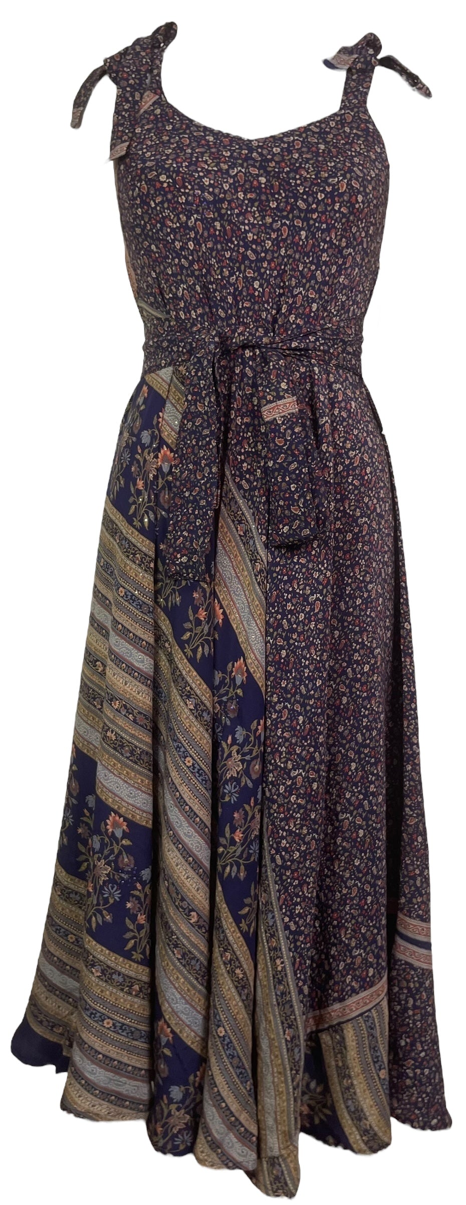 PRC7665 Avatar Pure Silk Maxi Dress with Belt - Velora Luxury Fashion