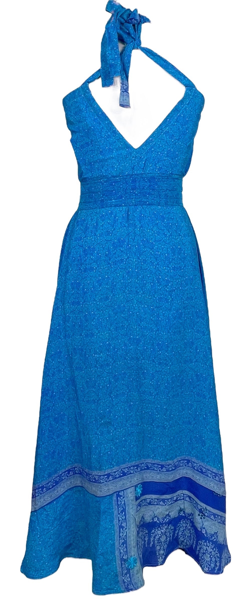 PRC7672 Avatar Pure Silk Maxi Dress with Belt - Velora Luxury Fashion
