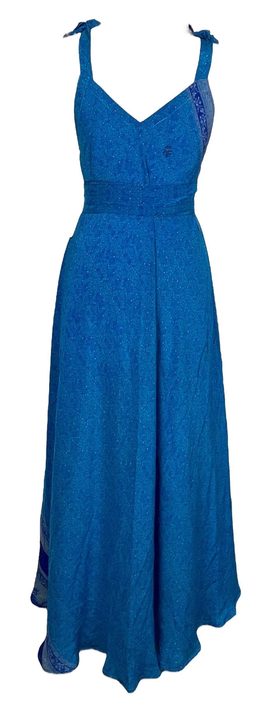 PRC7672 Avatar Pure Silk Maxi Dress with Belt - Velora Luxury Fashion