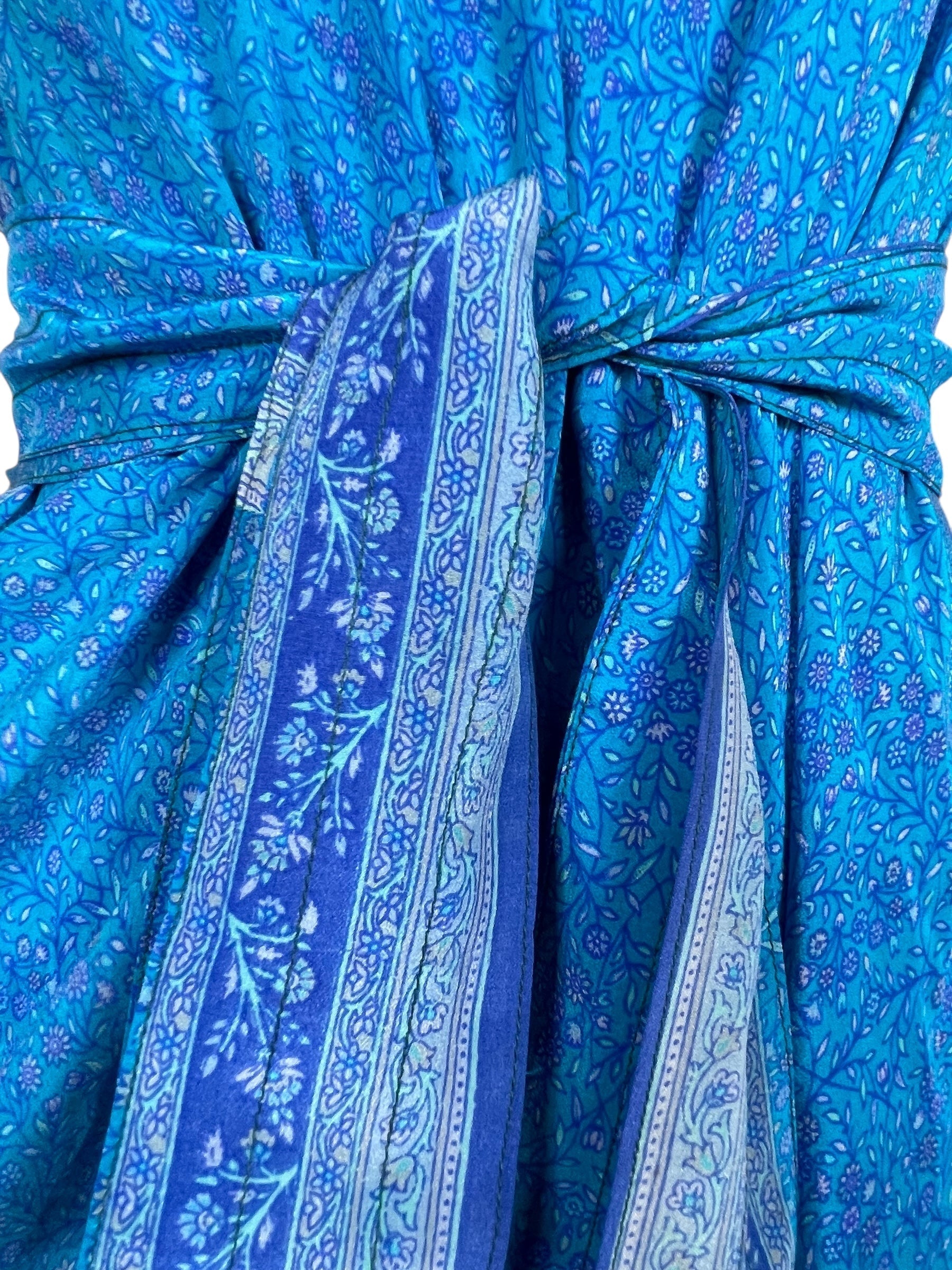 PRC7672 Avatar Pure Silk Maxi Dress with Belt - Velora Luxury Fashion