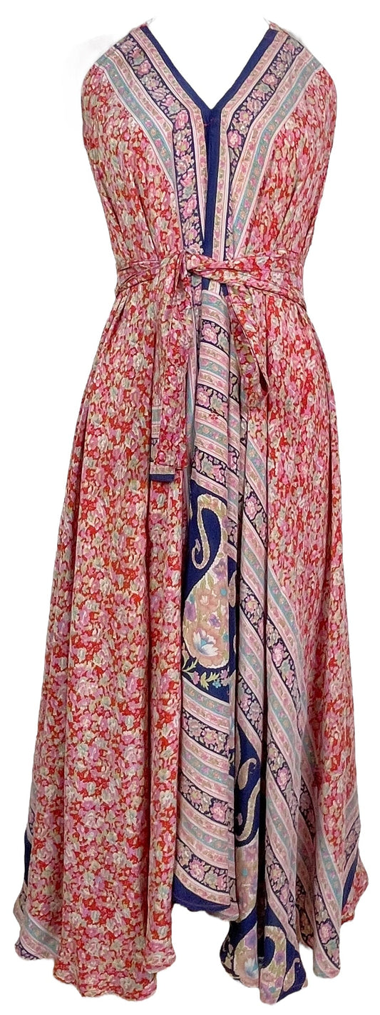 PRC7677 Avatar Pure Silk Maxi Dress with Belt - Velora