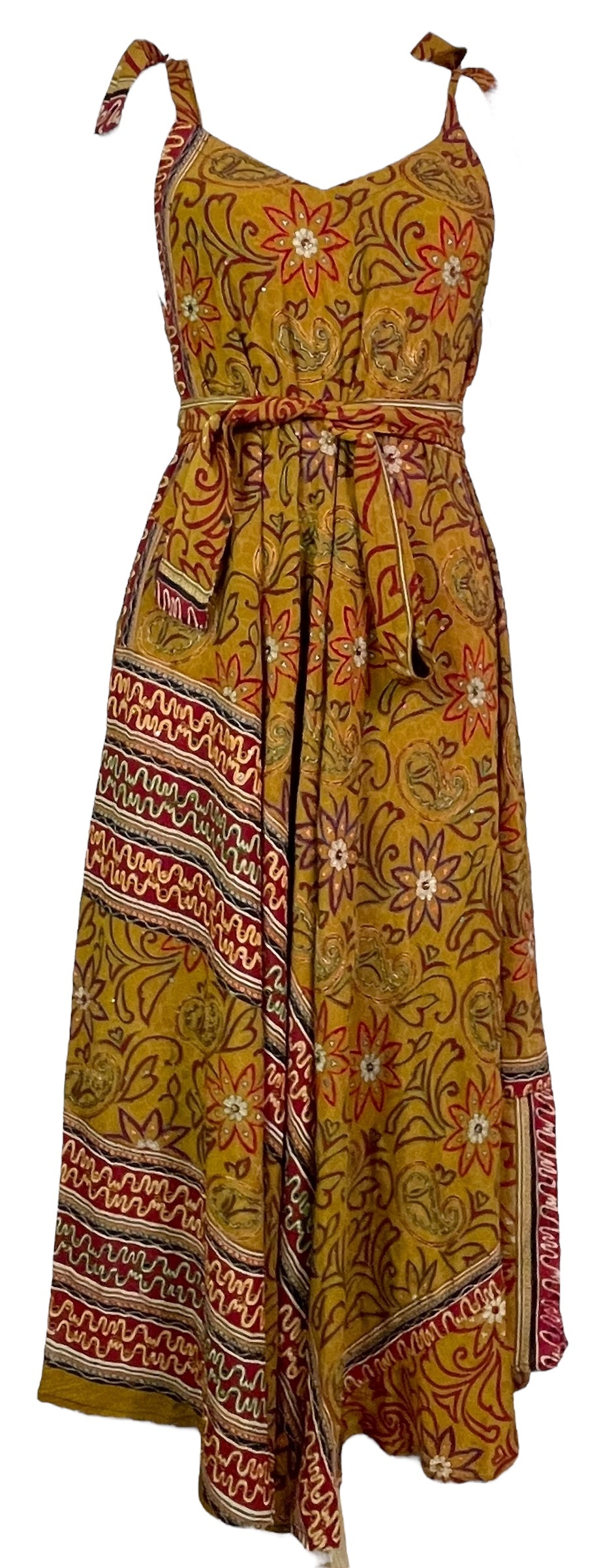 PRC7679 Avatar Pure Silk Maxi Dress with Belt - Velora Luxury Fashion