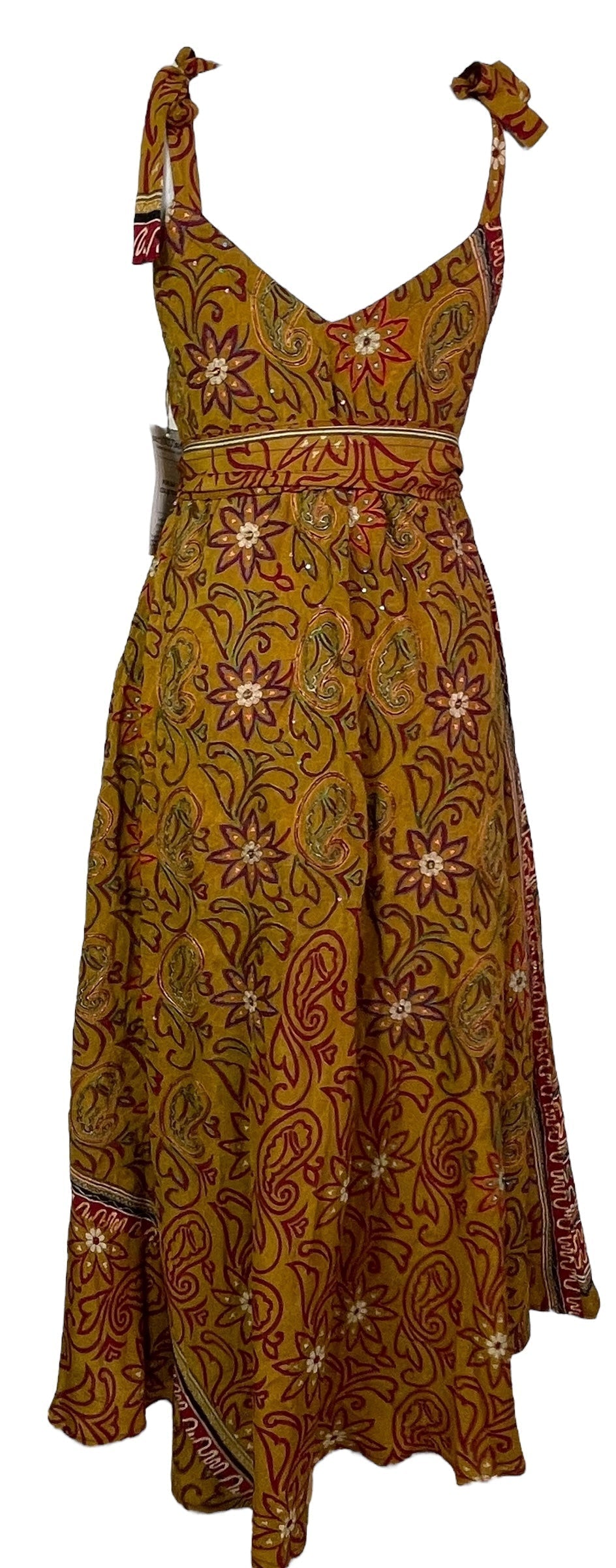 PRC7679 Avatar Pure Silk Maxi Dress with Belt - Velora Luxury Fashion