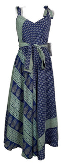 PRC7687 Avatar Pure Silk Maxi Dress with Belt - Velora Luxury Fashion