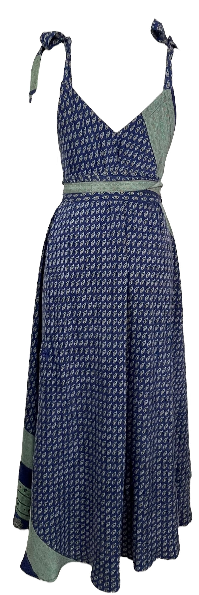 PRC7687 Avatar Pure Silk Maxi Dress with Belt - Velora