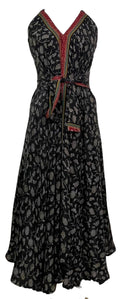 PRC7693 Avatar Pure Silk Maxi Dress with Belt - Velora Luxury Fashion