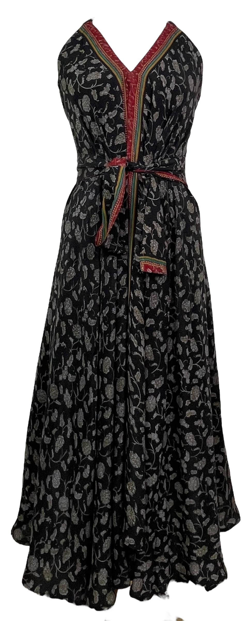 PRC7693 Avatar Pure Silk Maxi Dress with Belt - Velora Luxury Fashion