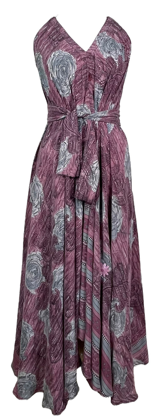 PRC7760 Avatar Pure Silk Maxi Dress with Belt - Velora