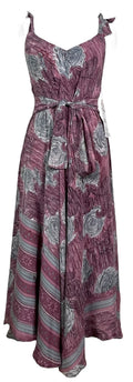 PRC7760 Avatar Pure Silk Maxi Dress with Belt - Velora Luxury Fashion