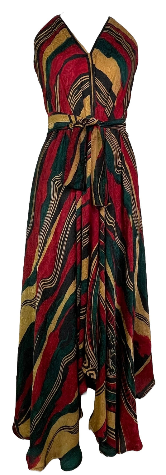 PRC7762 Avatar Pure Silk Maxi Dress with Belt - Velora