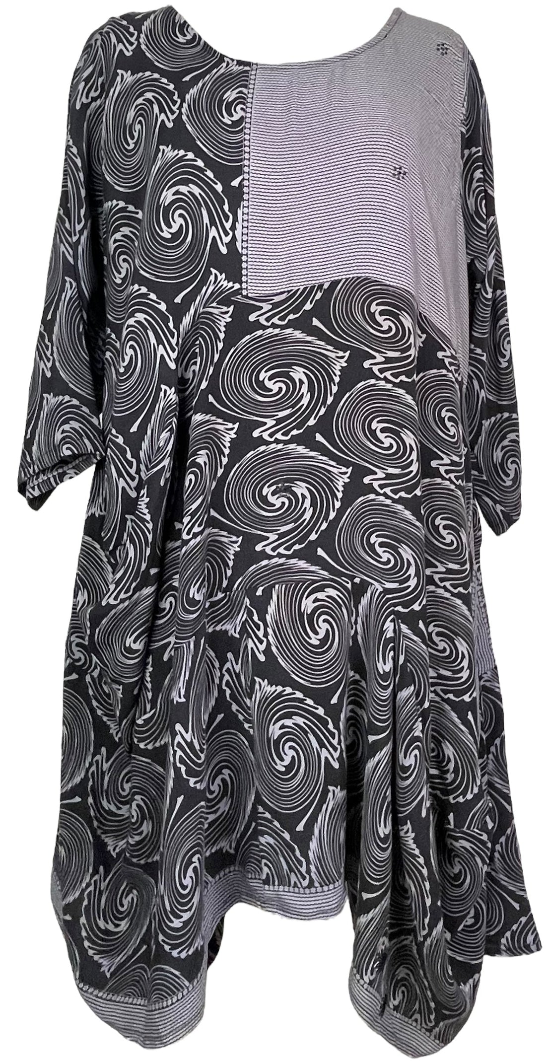PRC7816 Avatar Pure Silk Sculptural Long Tunic Dress - Velora Luxury Fashion