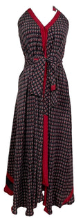 PRC7842 Avatar Pure Silk Maxi Dress with Belt - Velora Luxury Fashion