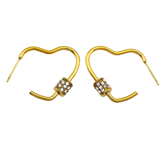 PRECIOUS Zirconia Heart Hoop Earrings - Velora