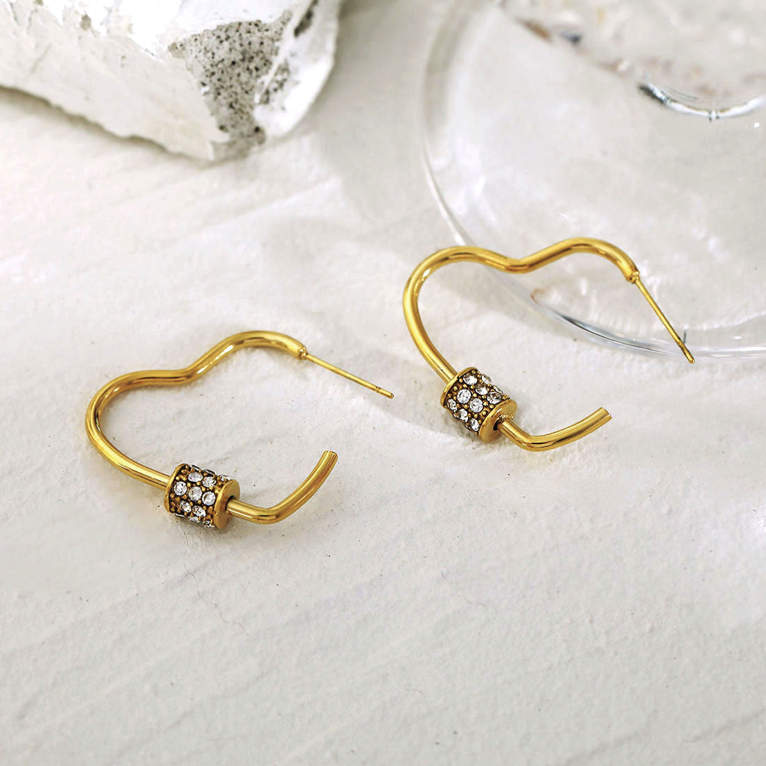 PRECIOUS Zirconia Heart Hoop Earrings - Velora