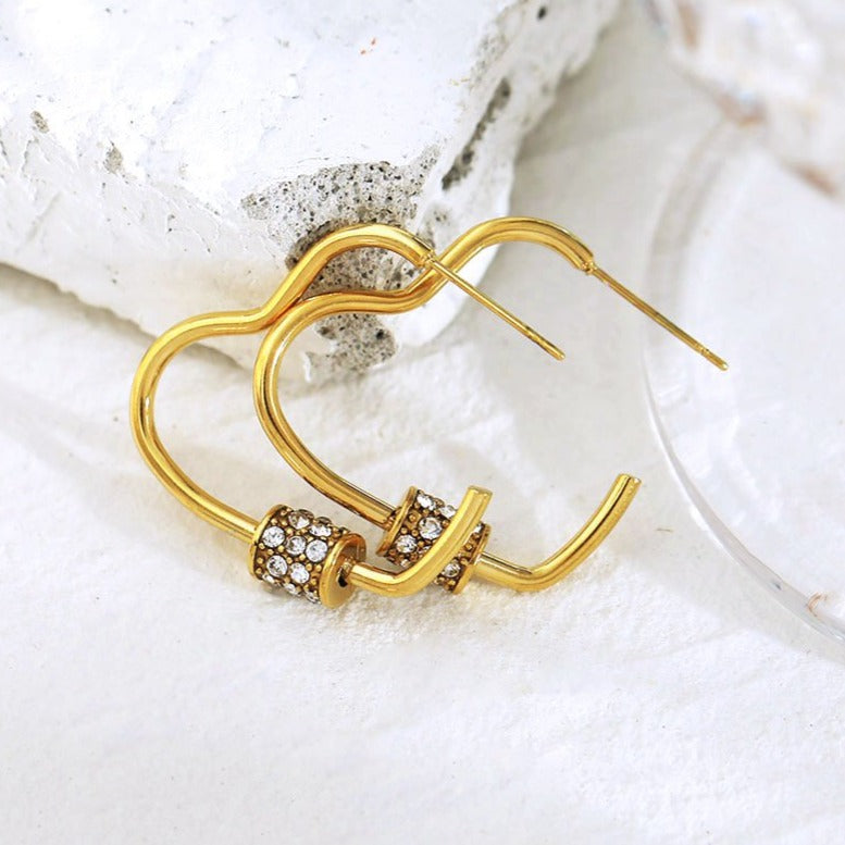 PRECIOUS Zirconia Heart Hoop Earrings - Velora