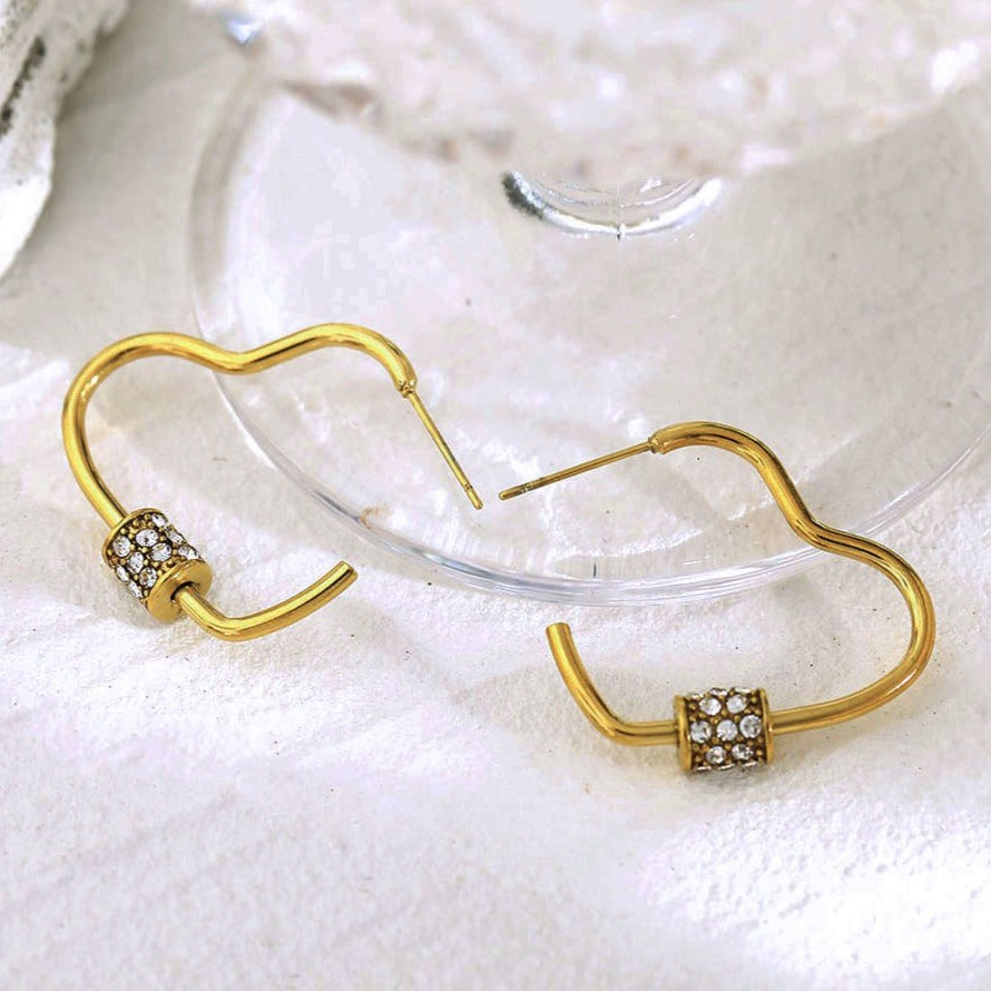 PRECIOUS Zirconia Heart Hoop Earrings - Velora