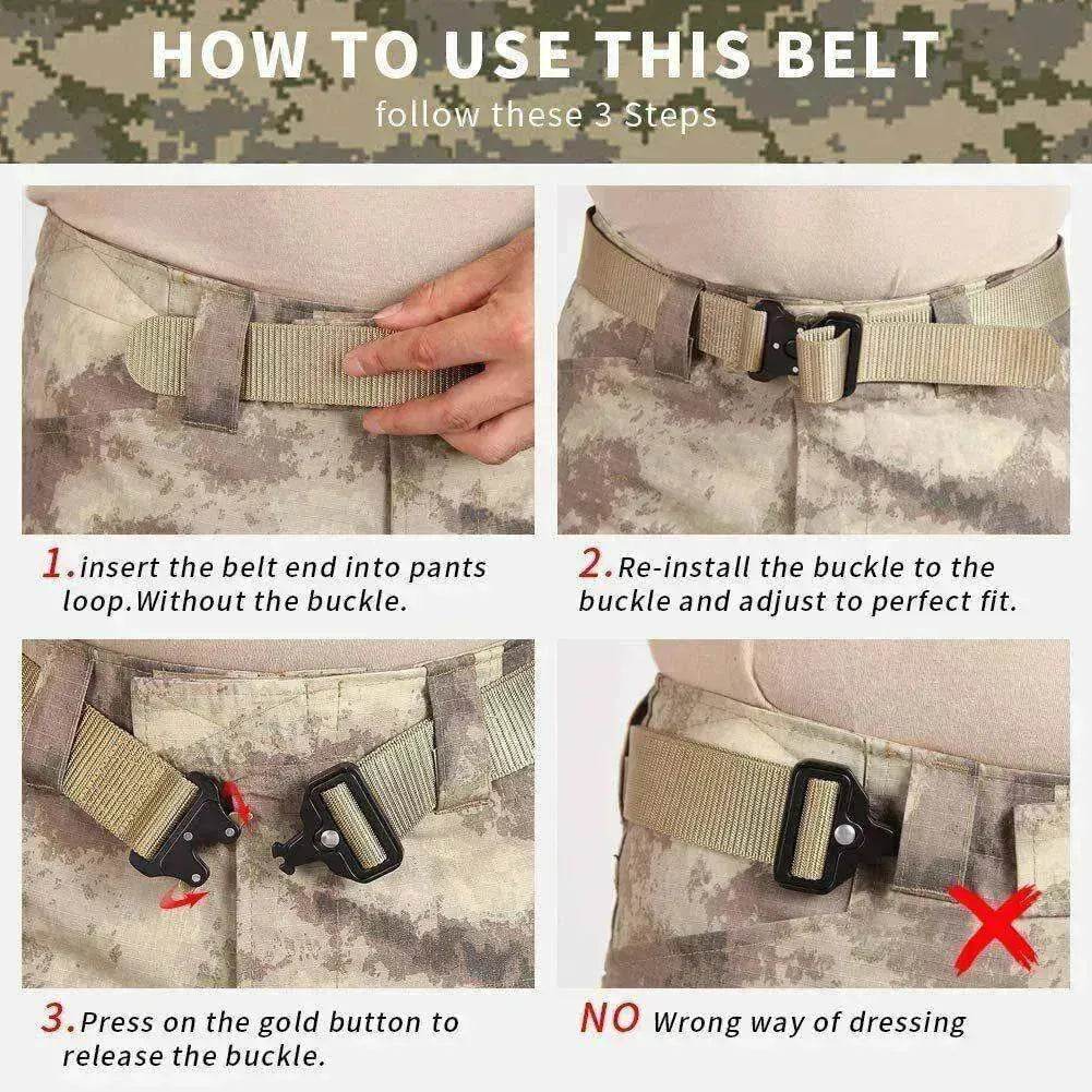 PREMIUM Men Casual Military Belt Tactical Waistband Rescue Rigger Nylon Belt USA - Velora